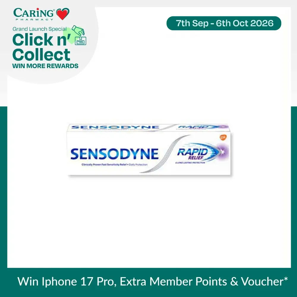 Sensodyne Rapid Relief toothpaste for sensitive teeth with fast-acting formula to alleviate discomfort