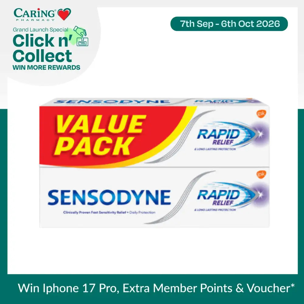 Sensodyne Rapid Relief toothpaste value pack for quick sensitivity relief and daily protection