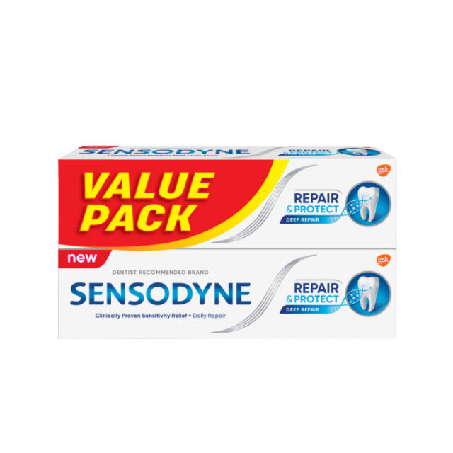 Sensodyne Repair and Protect toothpaste value pack for sensitive teeth and daily repair
