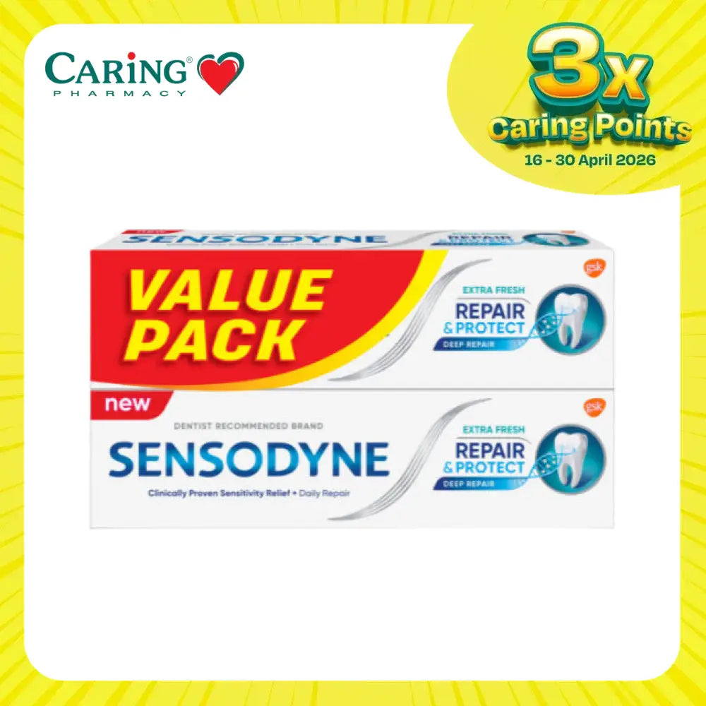 Sensodyne Repair and Protect Extra Fresh twin pack for sensitivity relief and daily repair