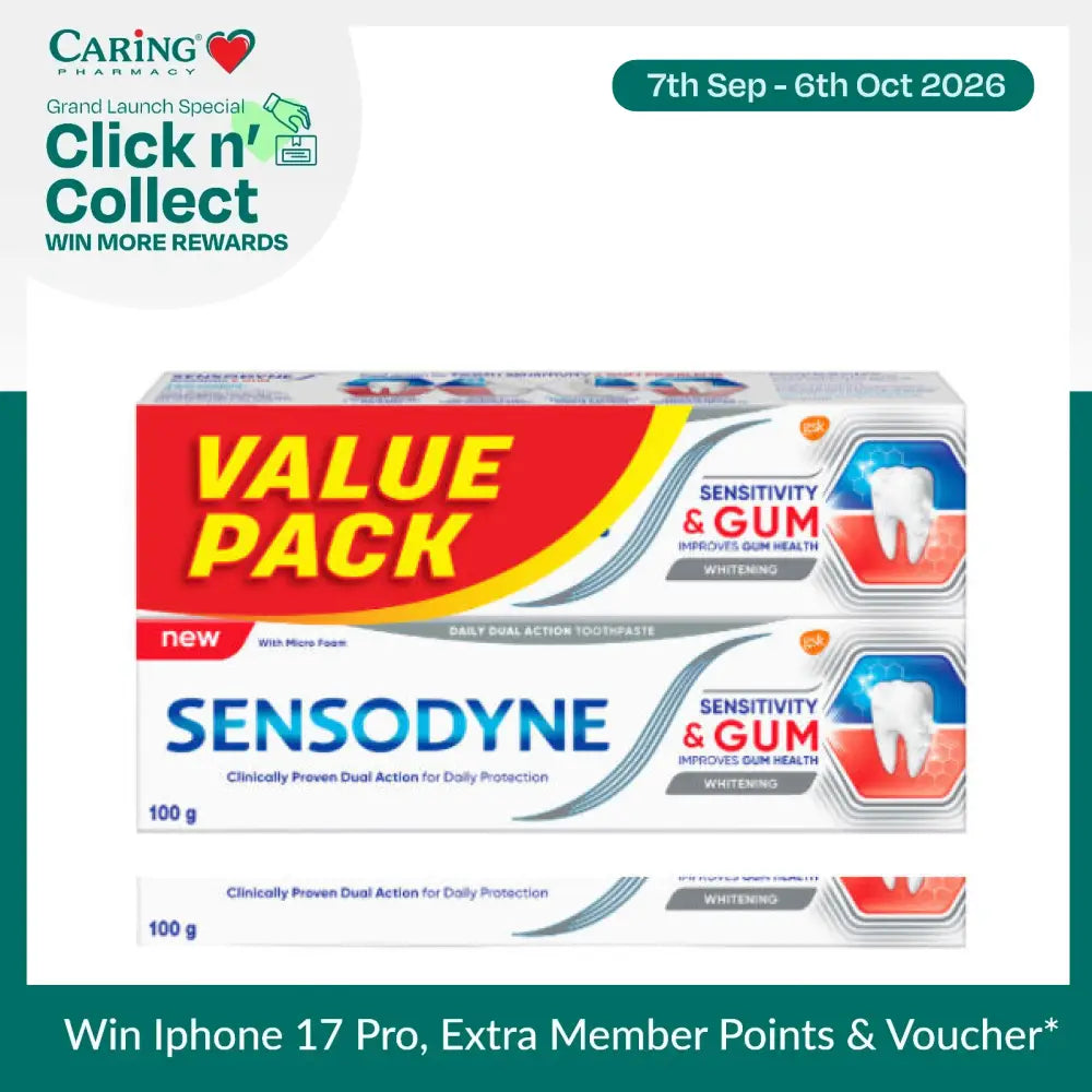 Sensodyne sensitive gum whitening toothpaste value pack for daily protection and improved gum health