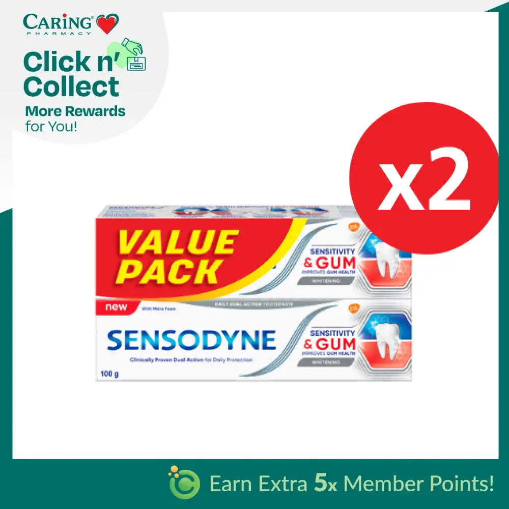 SENSODYNE SENSITIVE+GUM WHITENING TOOTHPASTE 100G X 4