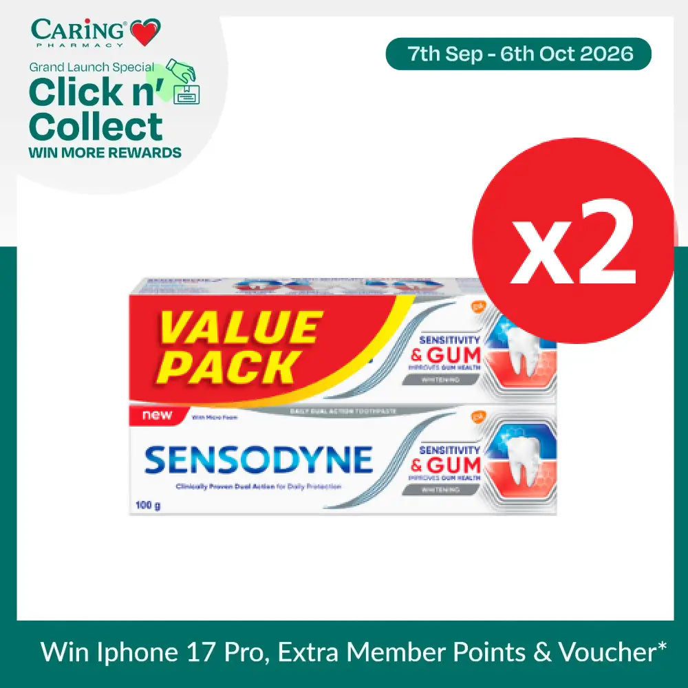 SENSODYNE SENSITIVE+GUM WHITENING TOOTHPASTE 100G X 4