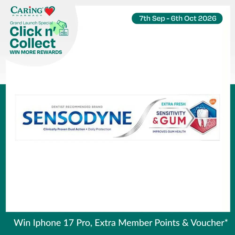 Sensodyne Sensitivity and Gum Toothpaste for extra fresh breath and improved gum health