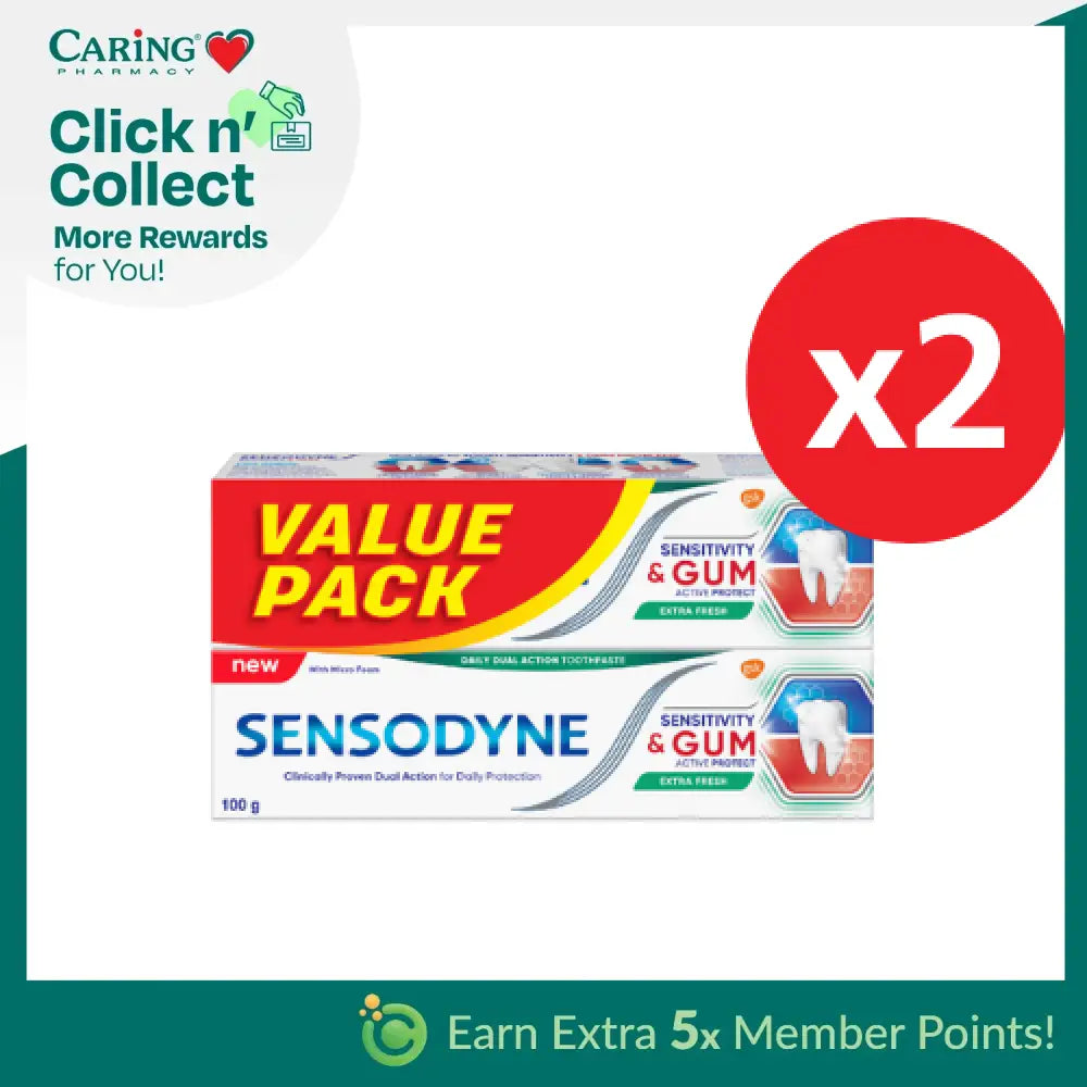 SENSODYNE SENSITIVITY + GUM EXTRA FRESH TOOTHPASTE 100G X 4