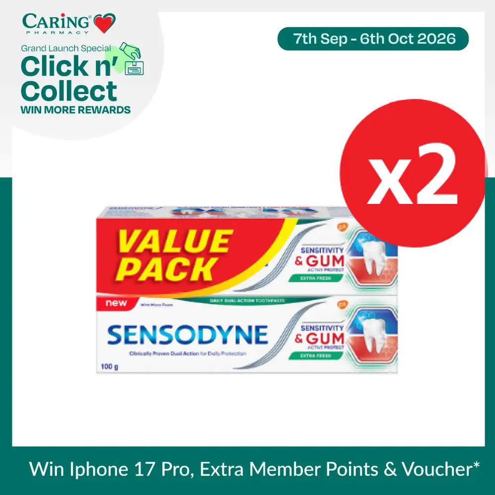 SENSODYNE SENSITIVITY + GUM EXTRA FRESH TOOTHPASTE 100G X 4