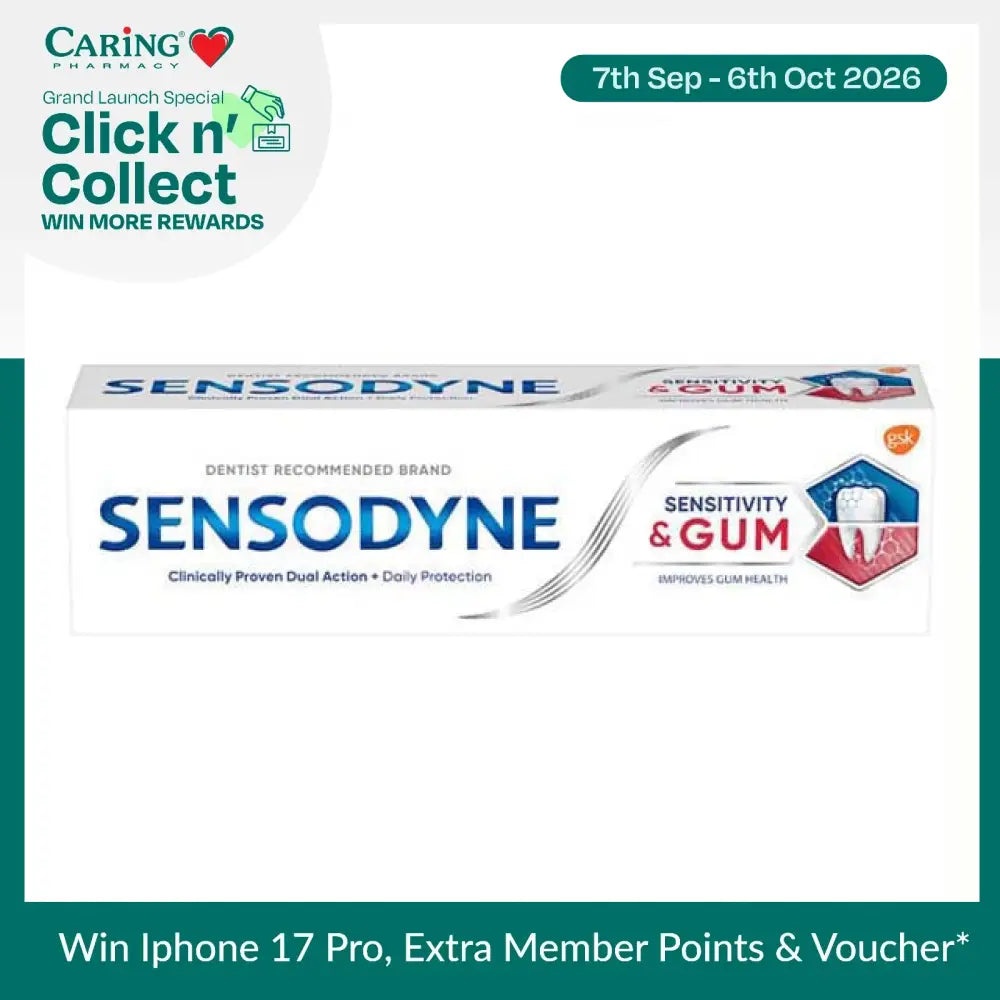 Sensodyne Sensitivity and Gum Toothpaste in a 3.4 oz tube for sensitive teeth and gum health