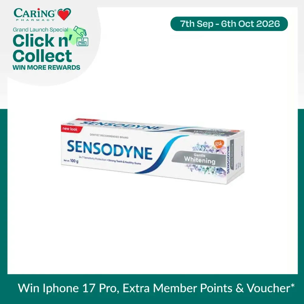 Sensodyne Gentle Whitening Toothpaste 100g for sensitive teeth and effective stain removal
