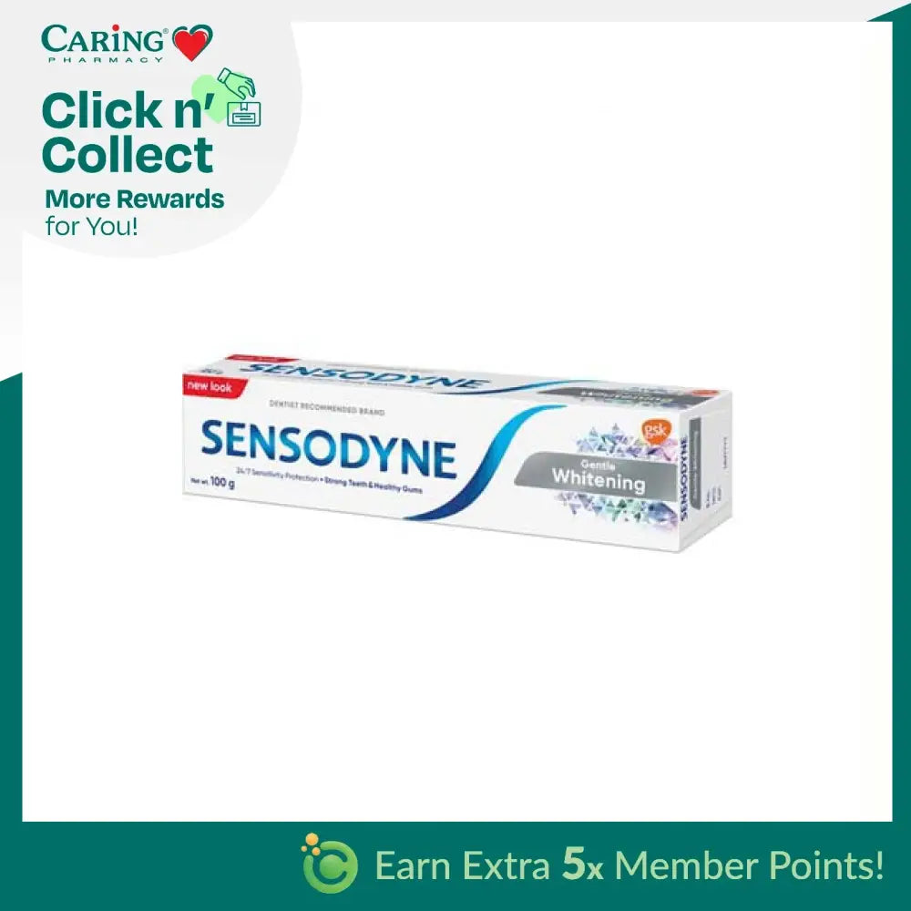 Sensodyne Gentle Whitening Toothpaste 100g for sensitive teeth and effective stain removal