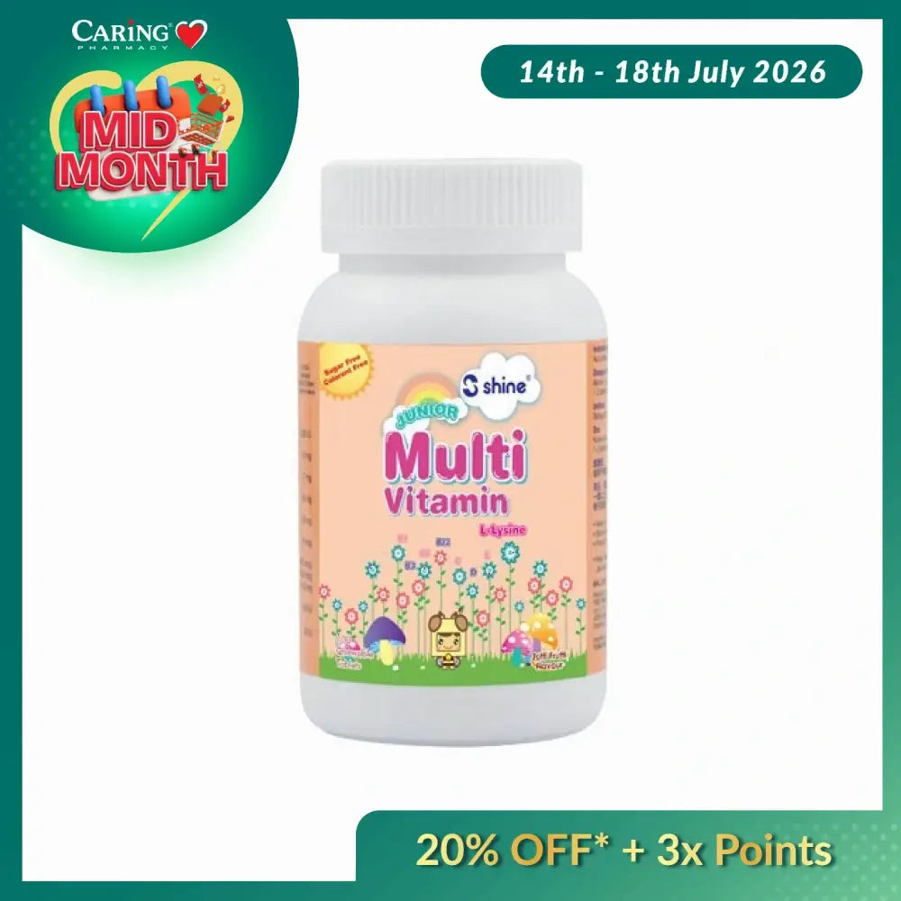 SHINE JUNIOR MULTI VITAMIN WITH L-LYSINE 100’S