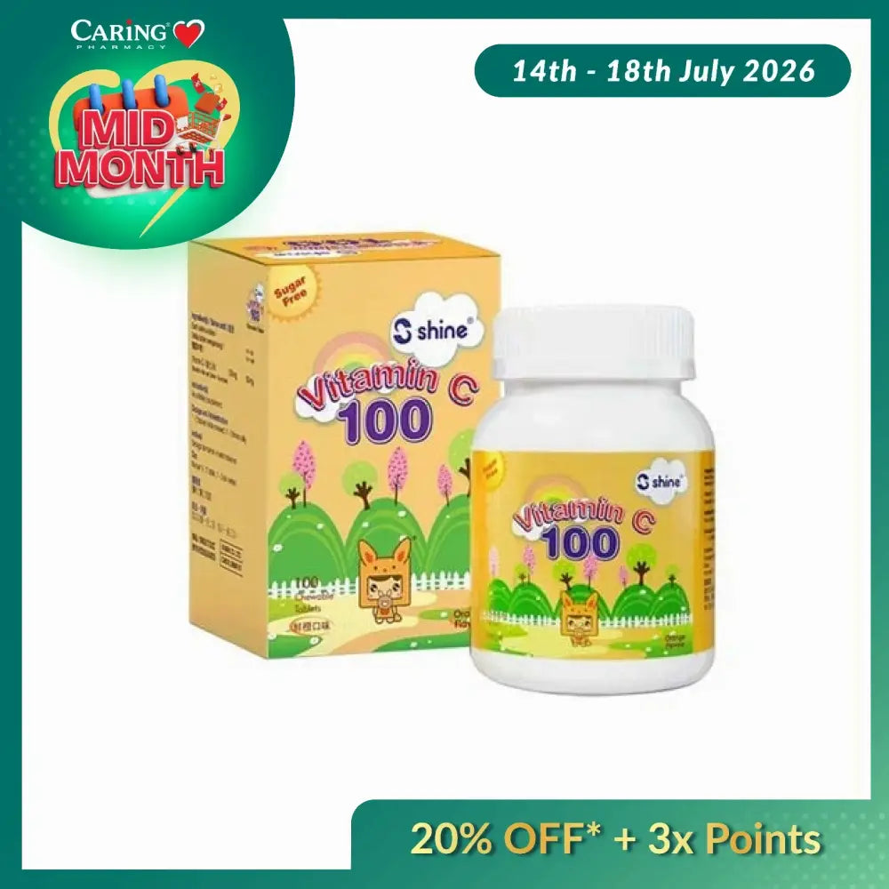 SHINE VIT C 100MG CHEWABLE TAB (ORANGE) 100S