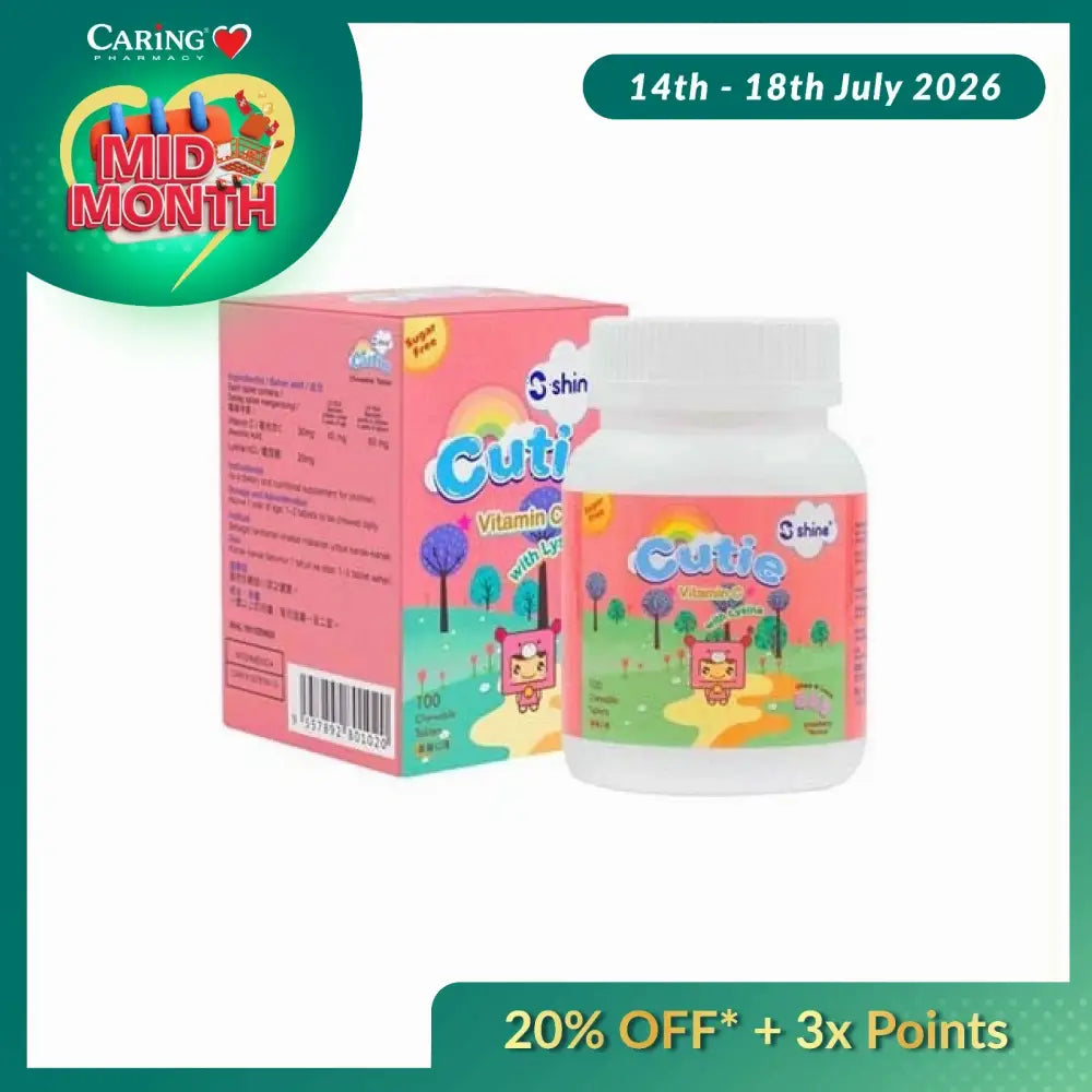 SHINE VIT C CUTIE 100MG W LYSINE CHEWABLE TAB (STRAW) 100S