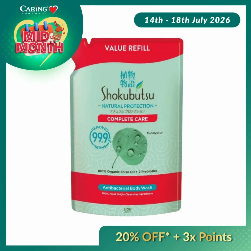 SHOKUBUTSU ANTIBACTERIAL BODY WASH COMPLETE CARE REFILL 800G