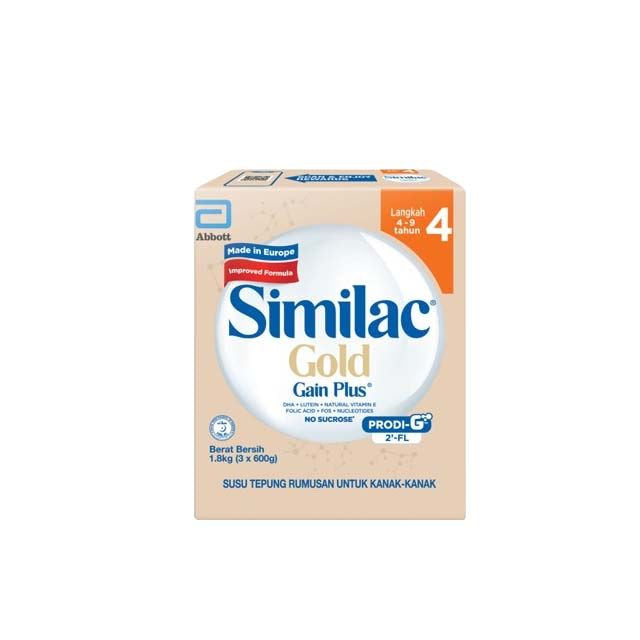 Similac Gain Kid Gold Step 4 formula in a 1.8 kg box, ideal for children aged 2 years and older