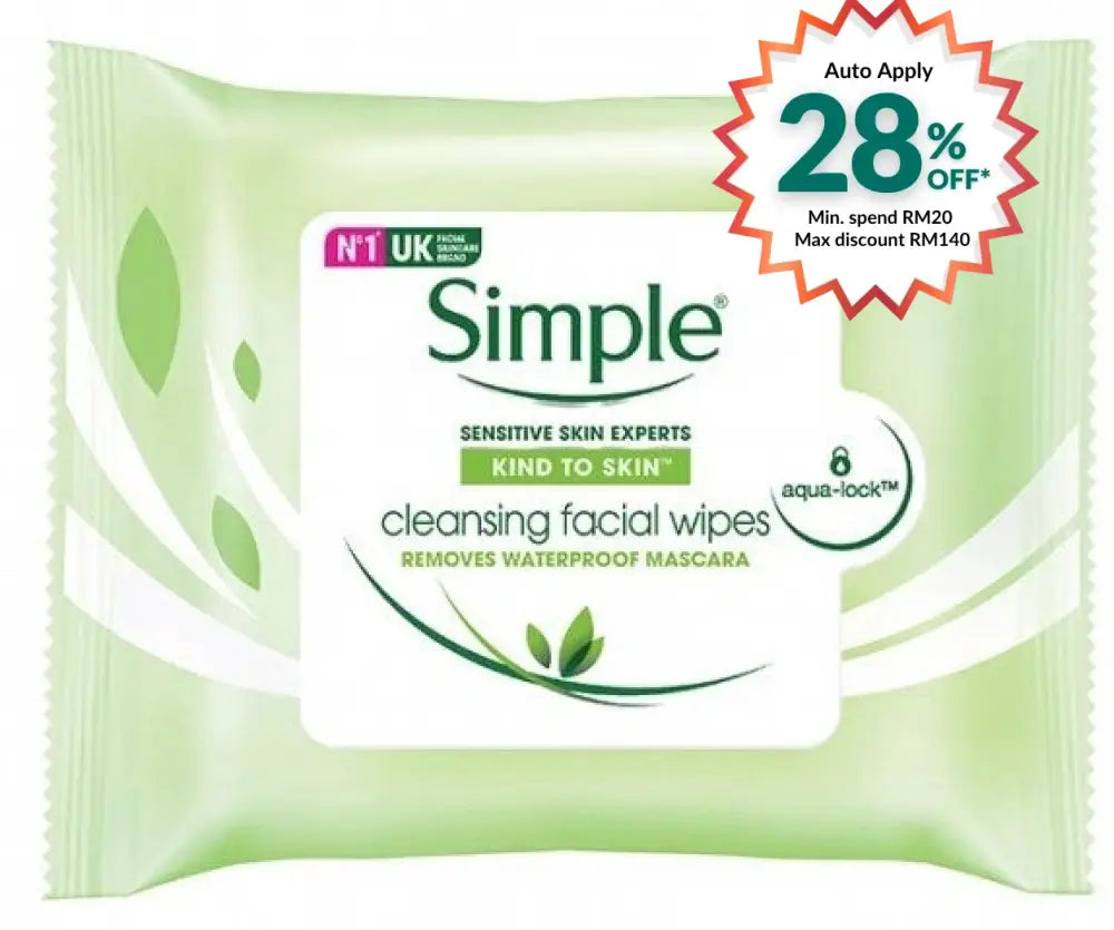 SIMPLE FACIAL CLEANSING WIPES 7S