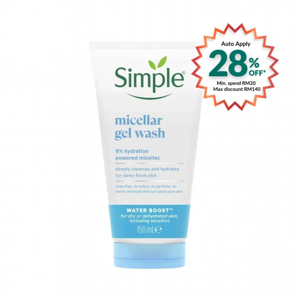 SIMPLE WATER BOOST MICELLAR FACIAL GEL WASH 150ML