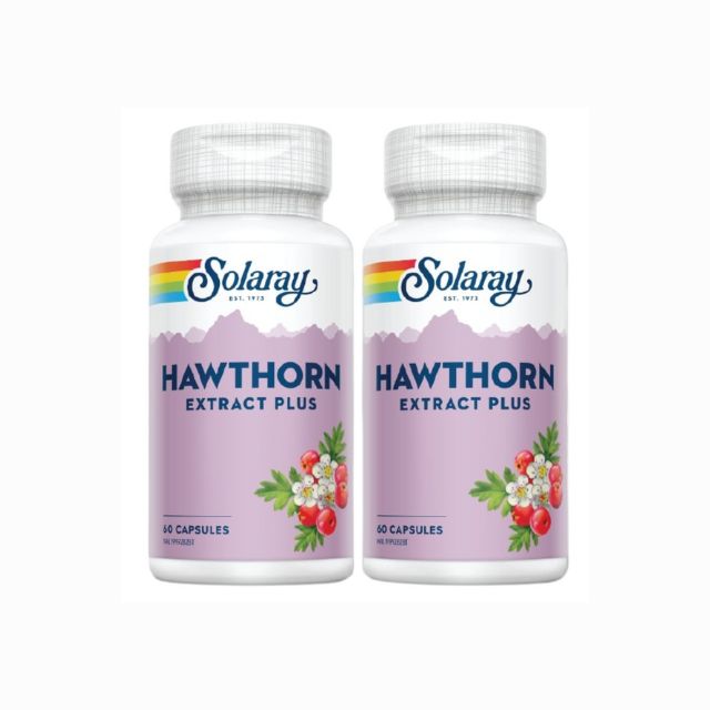 Solaray Hawthorn Extract Supplement with 60 Capsules for Heart Health Support