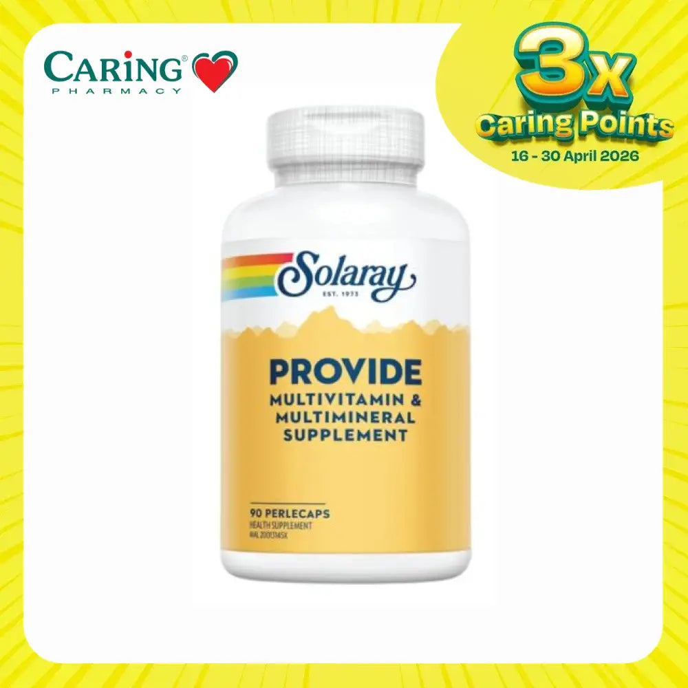Solaray Provide multivitamin supplement in a yellow bottle with 90 perlecaps for daily nutrition support