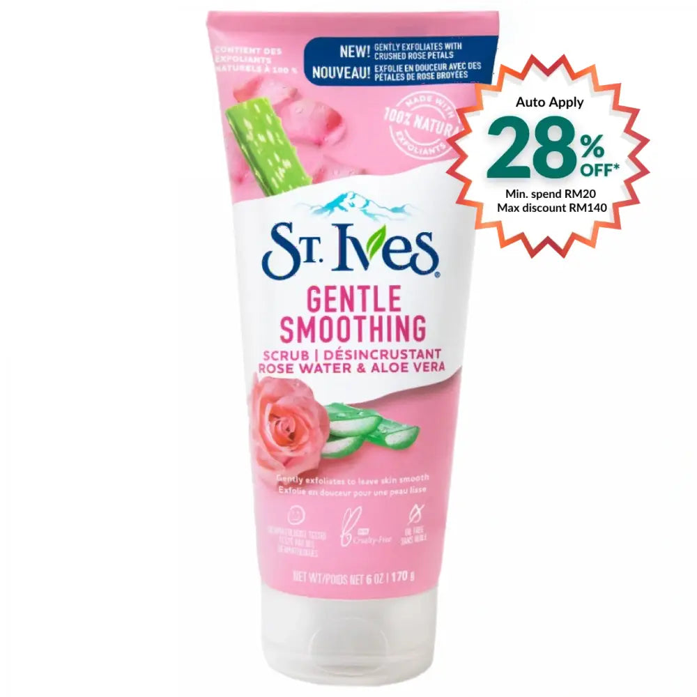 ST IVES ROSE WATER & ALOE VERA SCRUB 170G