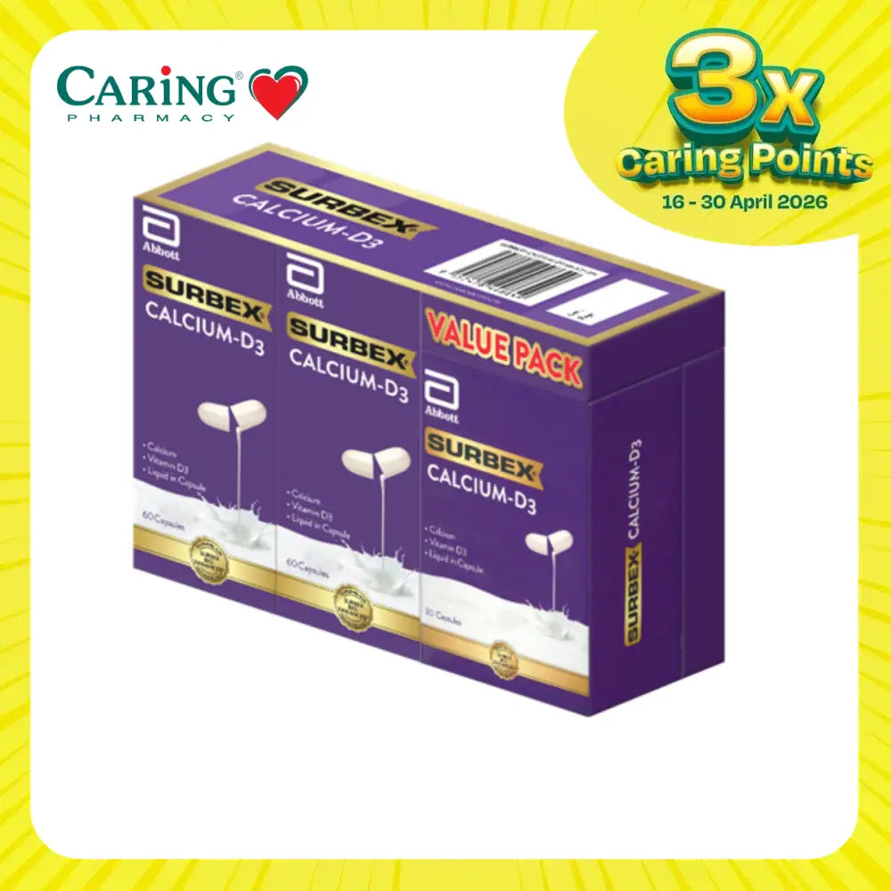 SURBEX CALCIUM-D3 350MG 60SX2+30S