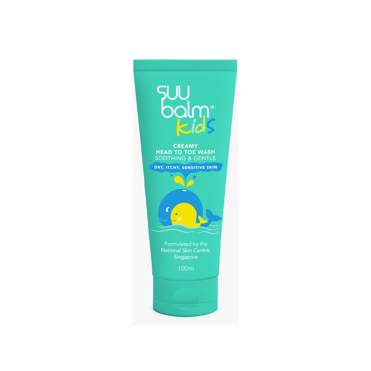 Suu Balm Kids head to toe wash in 100ml tube for dry, itchy, sensitive skin