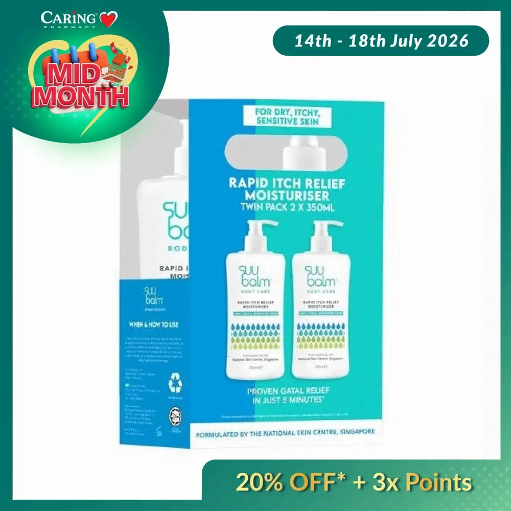 SUU BALM Rapid Itch Relief Body Moisturizer Twin Pack of 2 x 350ml for sensitive skin care
