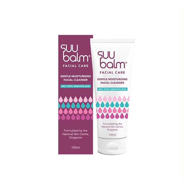 SUU BALM Gentle Facial Cleanser for Sensitive Skin in 100ml Tube with Moisturizing Formula