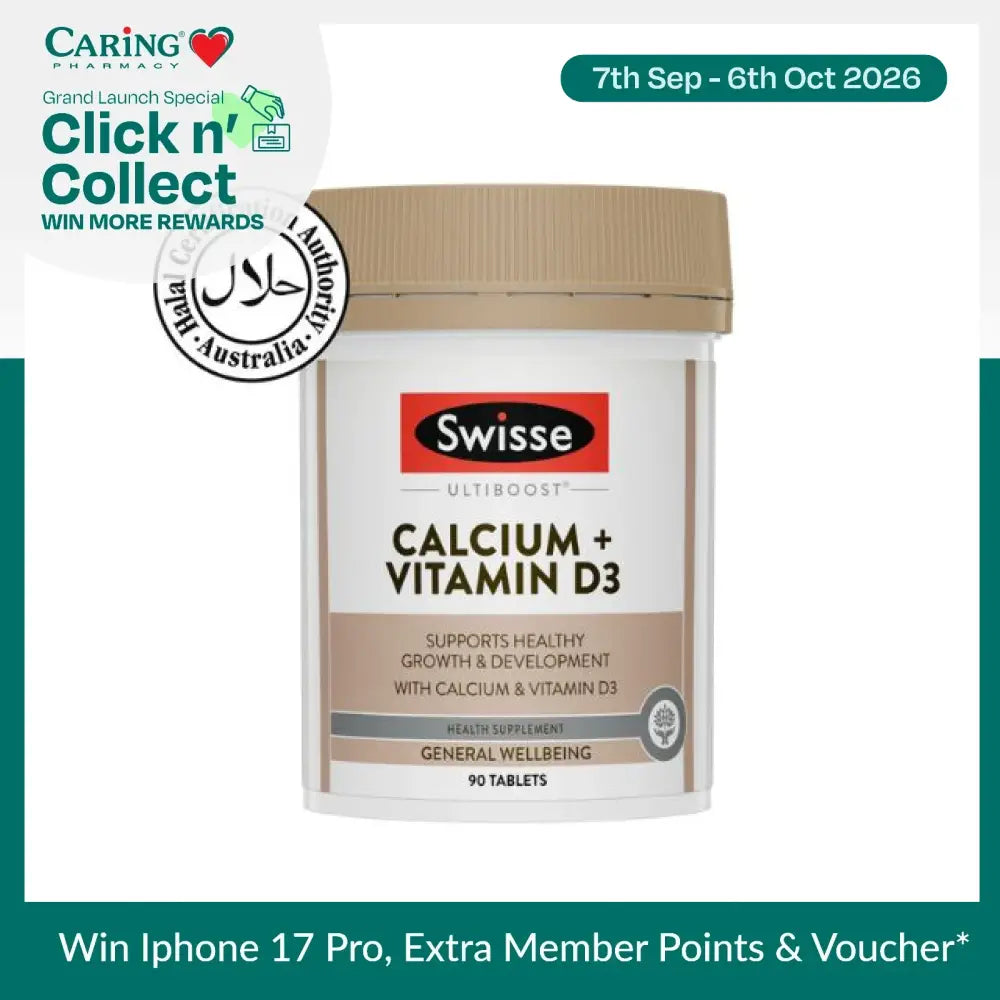 SWISSE ULTIBT CALCIUM + VITAMIN D 90S