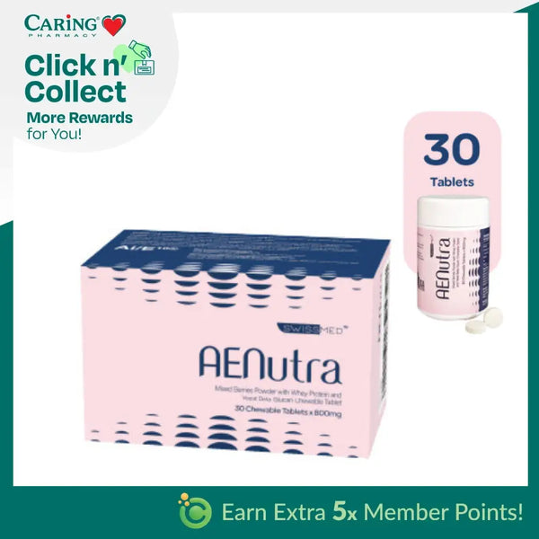 SWISSMED AE Nutra chewable tablets in a pack of 30 for enhanced nutrition and wellness