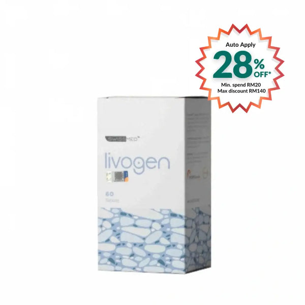 SWISSMED Livogen iron supplement Malaysia, 60 tablets in a sleek packaging for enhanced iron intake