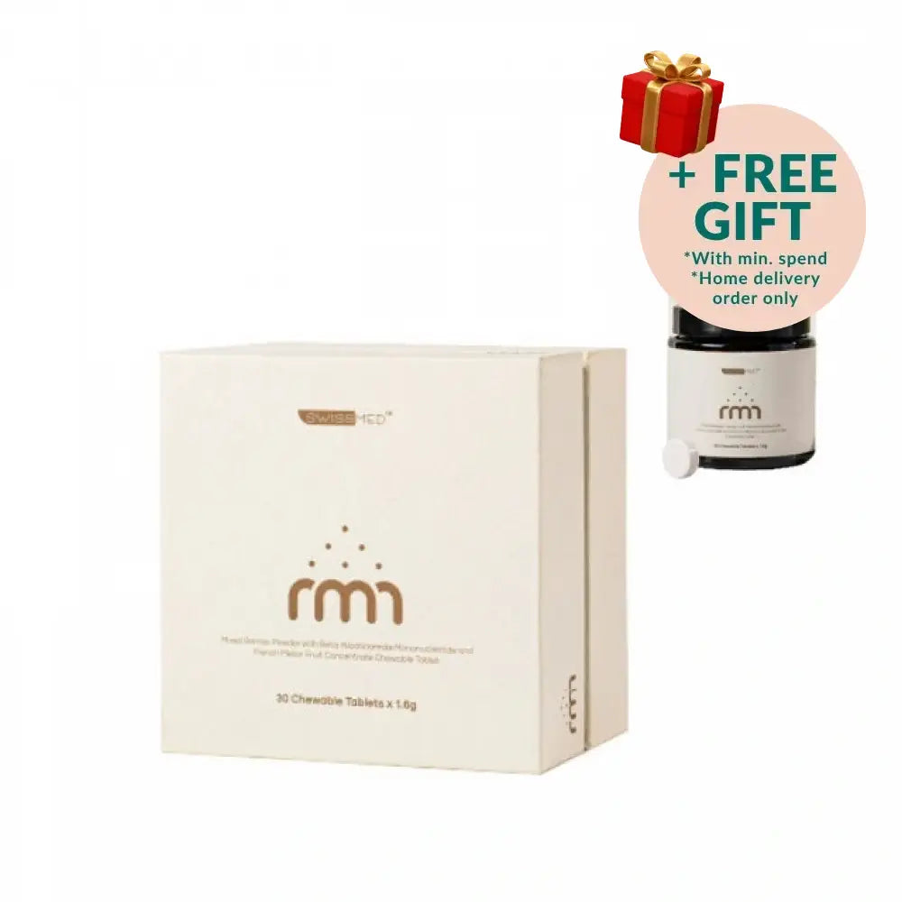 SWISSMED NMN chewable tablets in a box of 30 for energy and anti-aging support