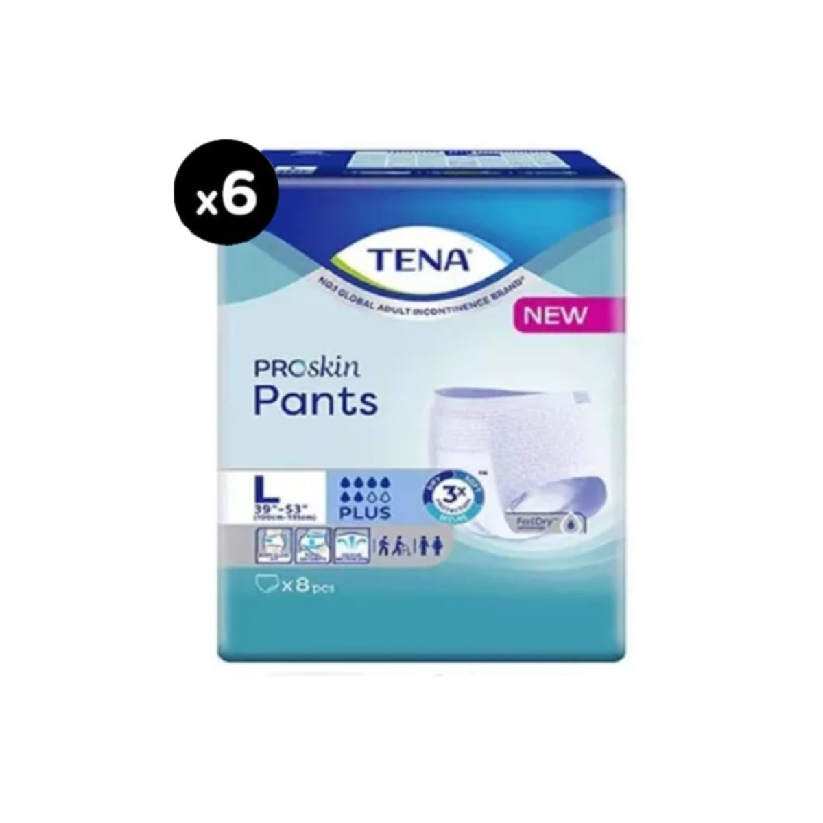 Tena Pants Plus large adult diapers pack of six for maximum absorbency and comfort