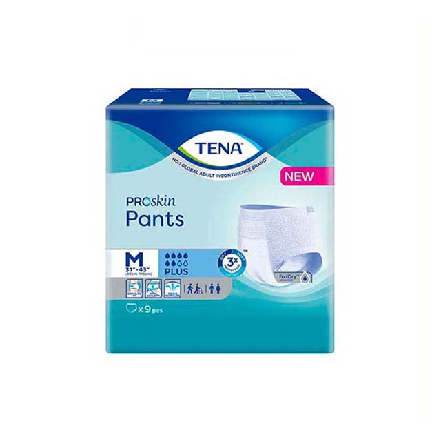 TENA Pants Plus Proskin M pack containing 9 pieces for comfortable incontinence protection