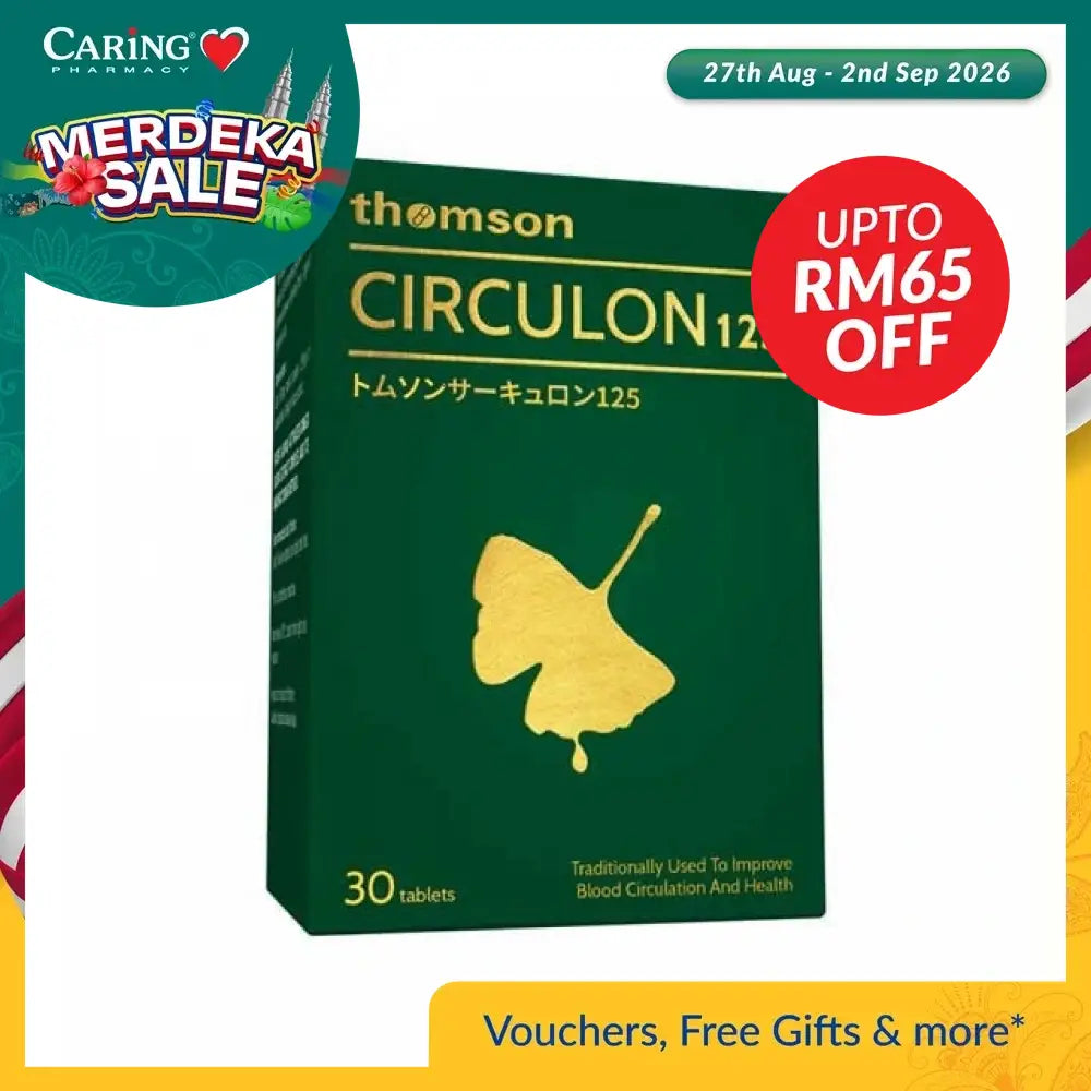 Thomson Circulon 125mg tablets box with 30 tablets for improving blood circulation and health