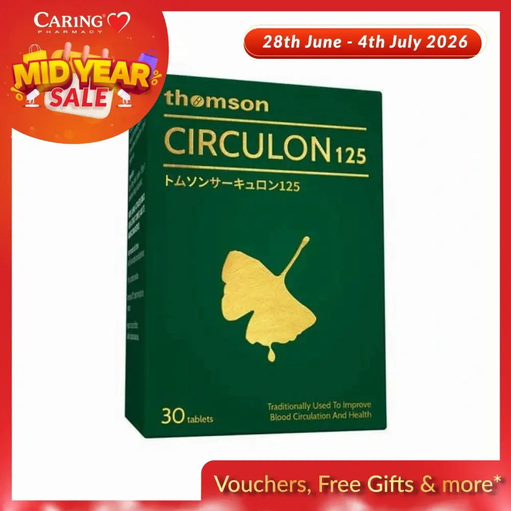 Thomson Circulon 125mg tablets box with 30 tablets for improving blood circulation and health