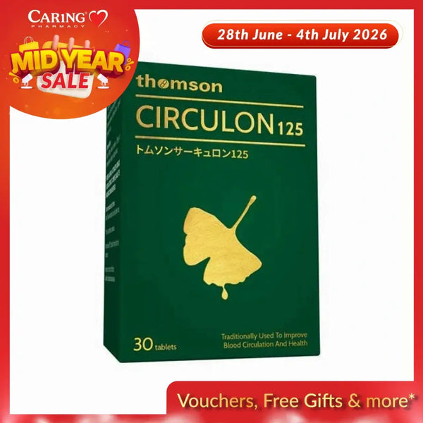 Thomson Circulon 125mg tablets box with 30 tablets for improving blood circulation and health