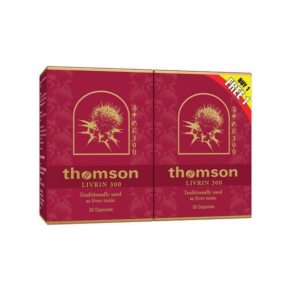 Thomson Livrin 300 liver tonic, a pack of 30 capsules traditionally used for liver health
