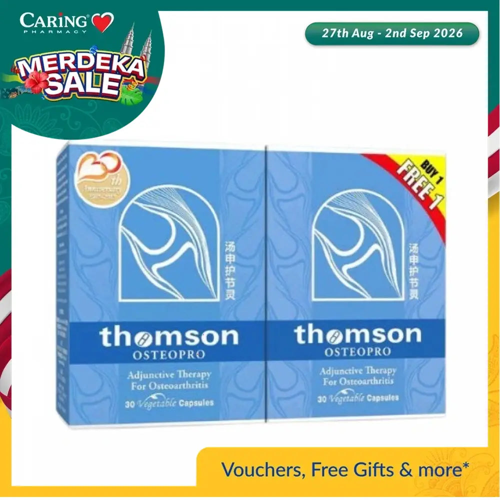 Thomson Osteopro supplement for osteoarthritis with 30 vegetable capsules in a buy one get one free offer