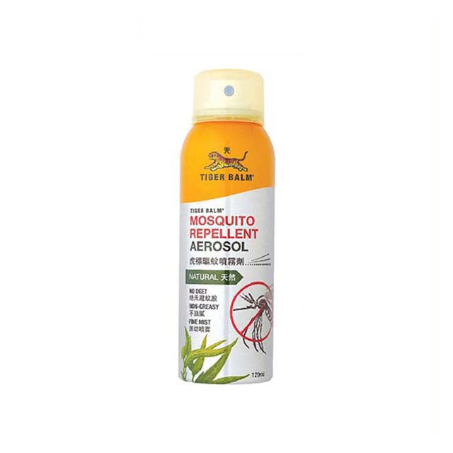 Tiger Balm mosquito repellent spray in an easy-to-use aerosol can for effective insect protection