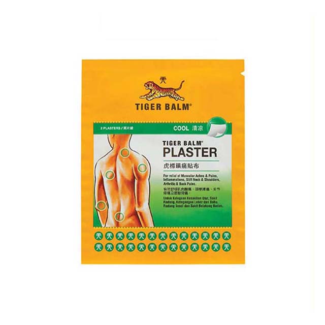 Tiger Balm plaster cool for pain relief, effective for muscle and joint discomfort with easy application.