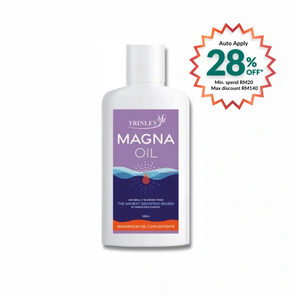 TRINLEY Magna 2000 magnesium oil in a 100ml bottle for relaxation and muscle relief