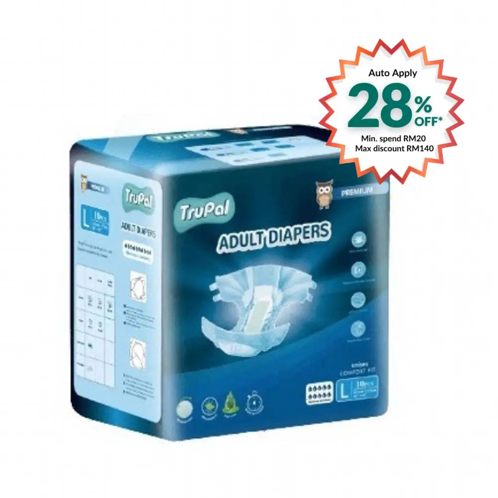 TRUPAL ADULT DIAPERS PREMIUM NIGHT L 10S