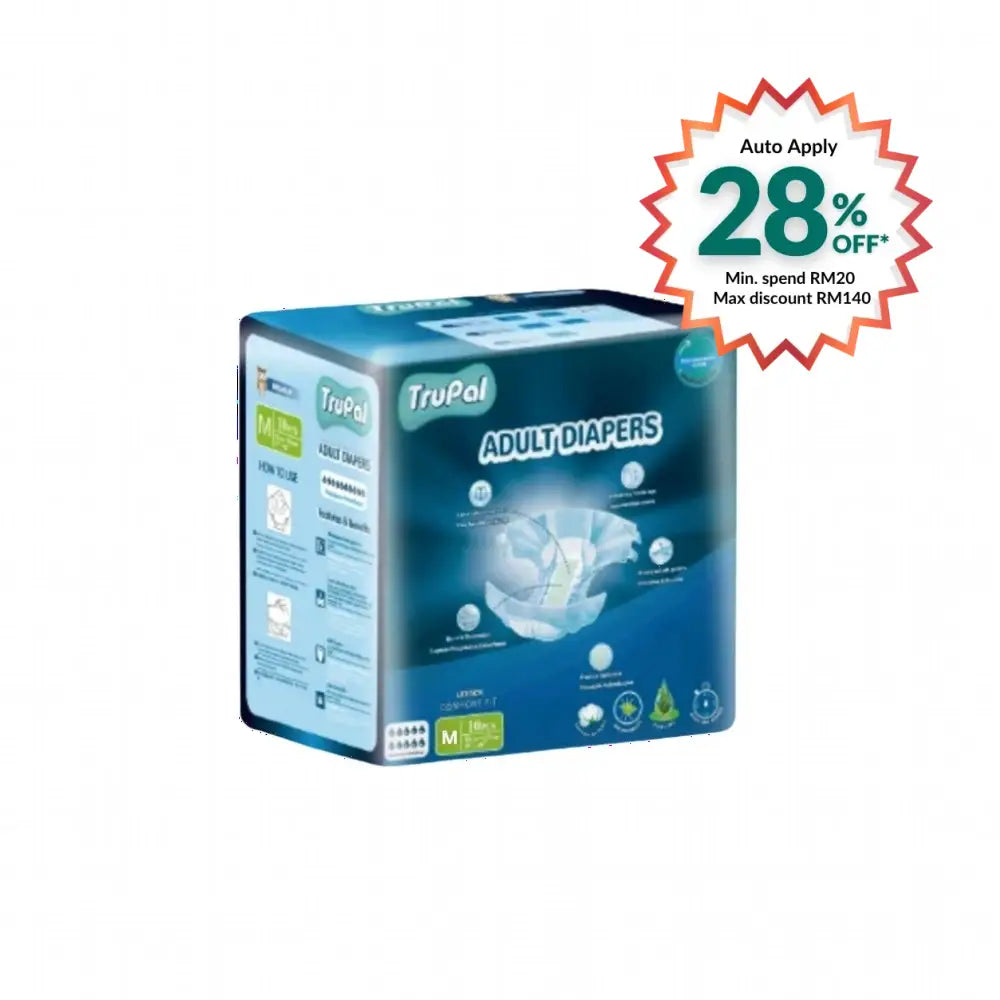 TRUPAL ADULT DIAPERS PREMIUM NIGHT M 10S