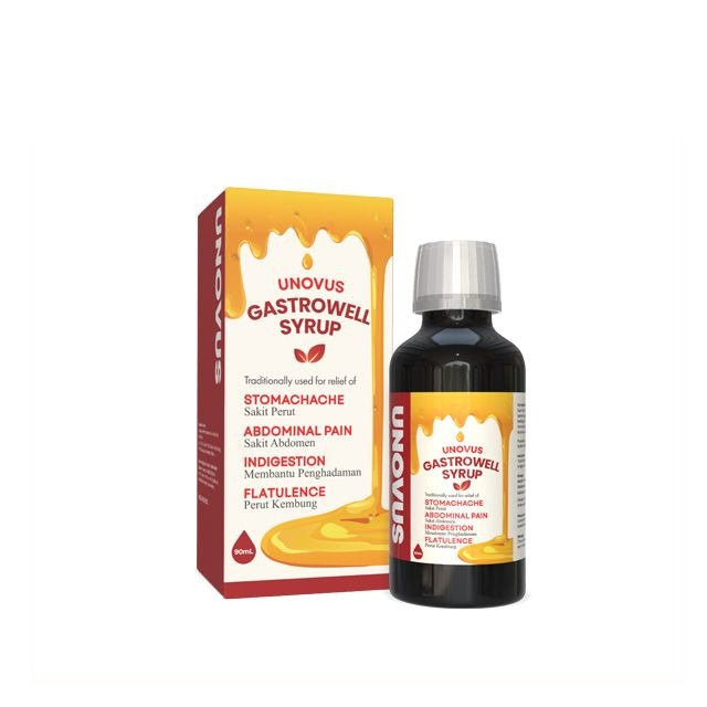 Unovus Gastrowell Syrup 90ml for soothing stomachache and indigestion relief