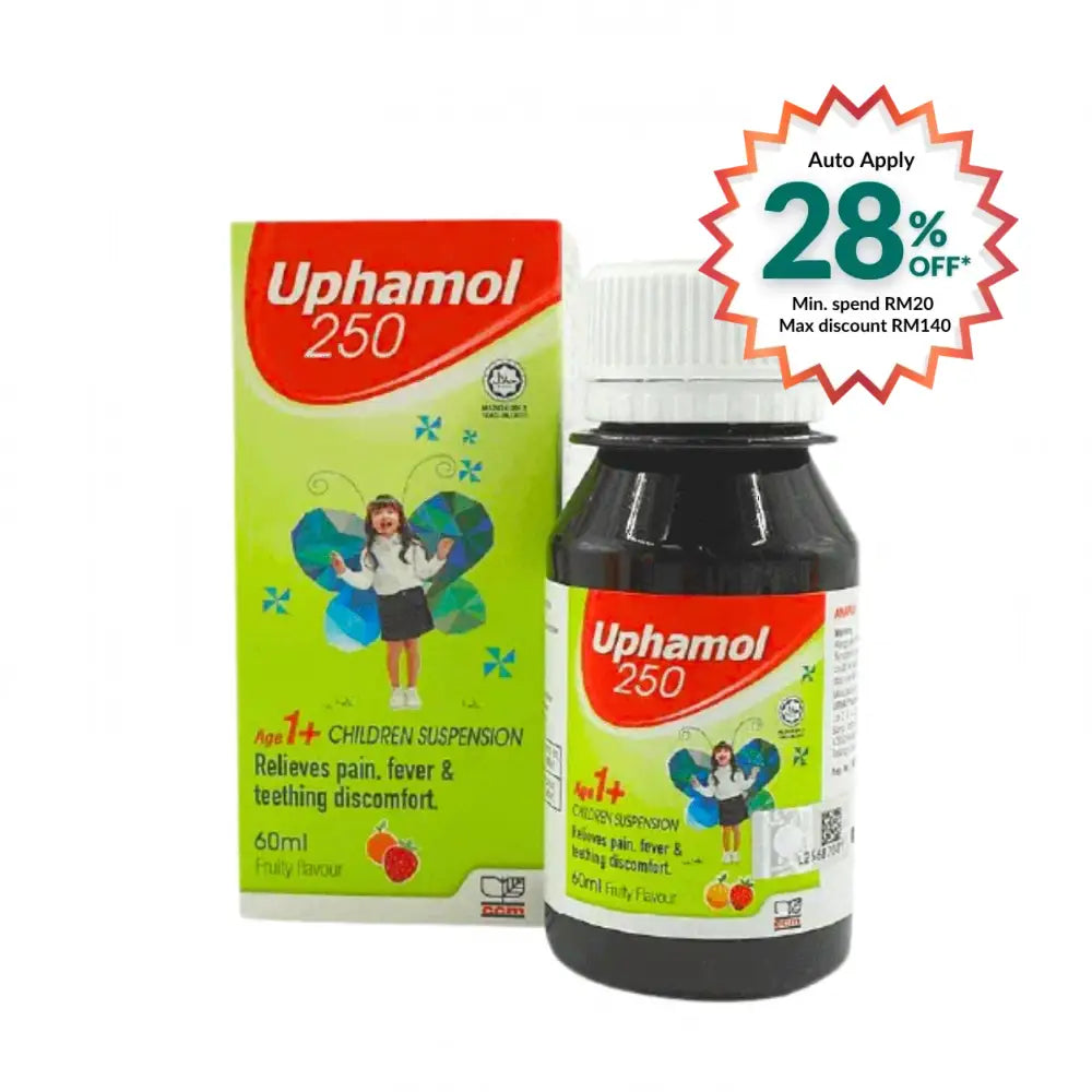 UPHAMOL SUSP 250MG FRUITY 100ML
