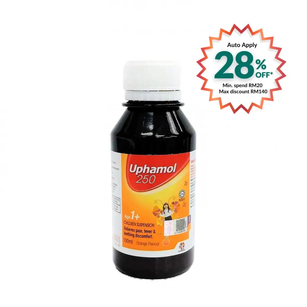 UPHAMOL SUSP 250MG ORANGE 100ML