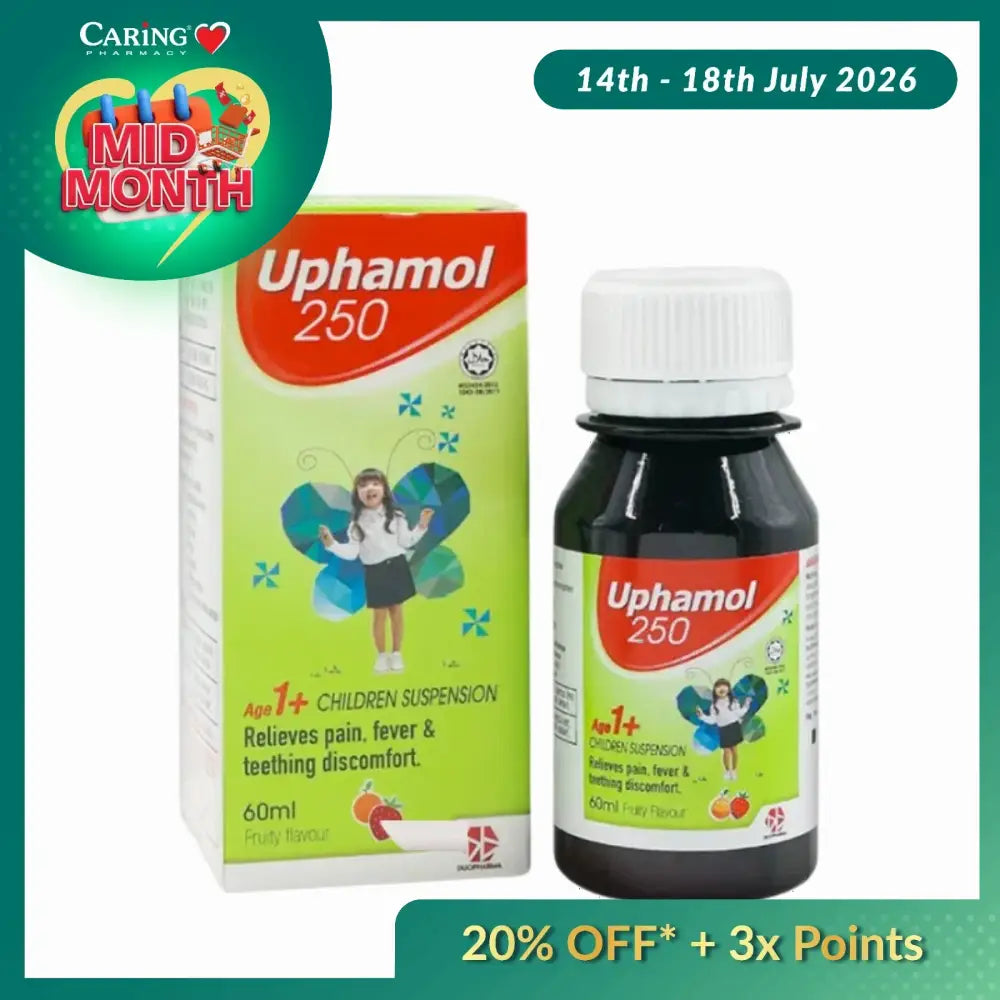 UPHAMOL SUSPENSION 250MG FRUITY 60ML