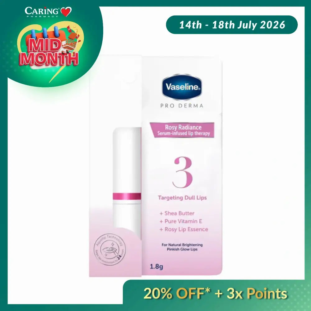 VASELINE LIP CARE PRO DERMA ROSY GLOW 1.8G