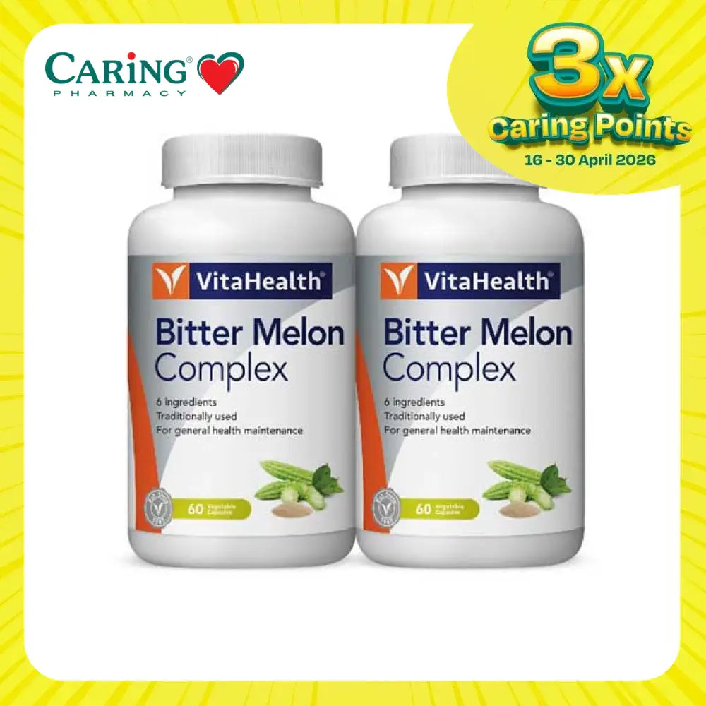 VitaHealth Bitter Melon Complex Supplement Malaysia in dual bottles for general health maintenance