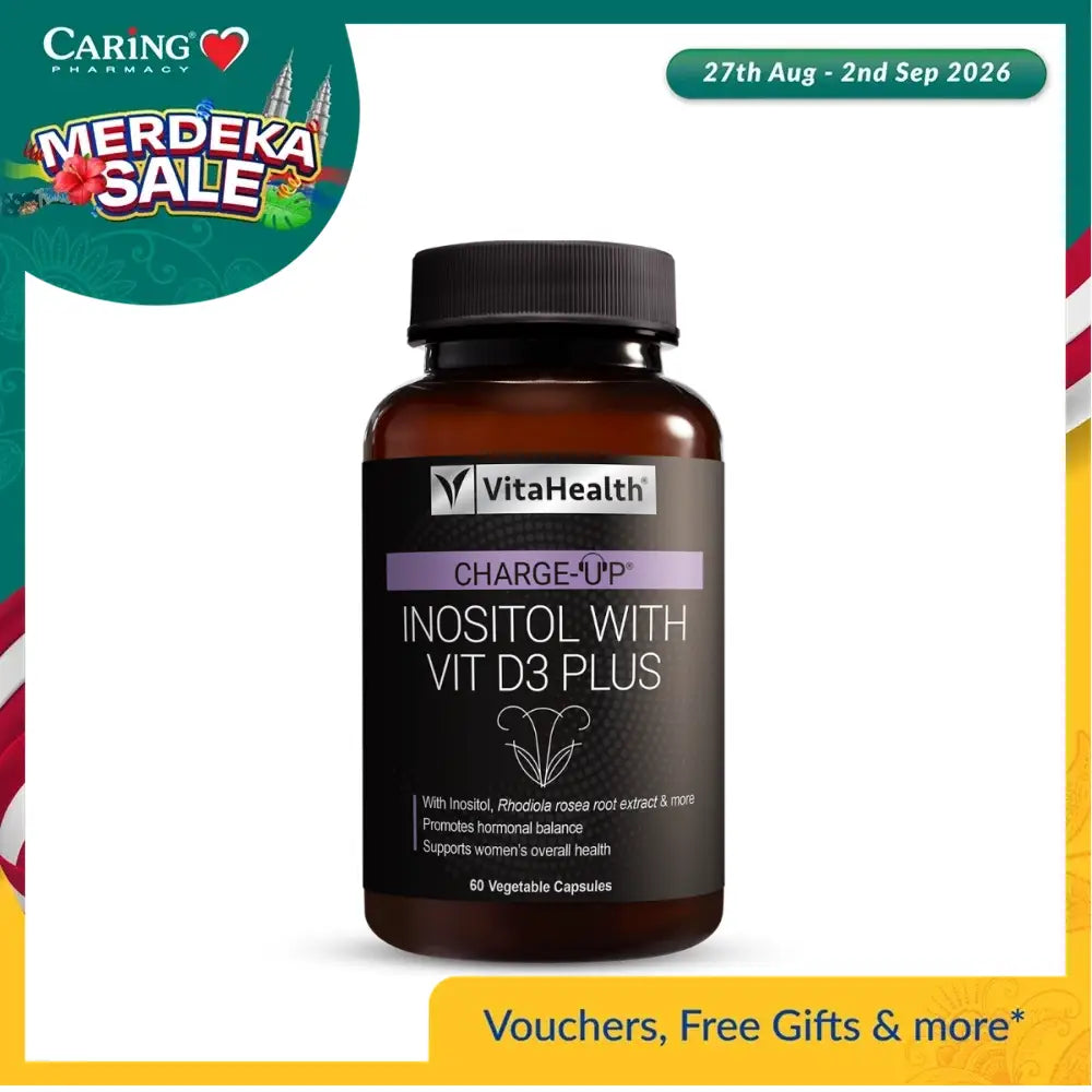 VITAHEALTH CHARGE-UP INOSITOL WITH VIT D3 PLUS 60S